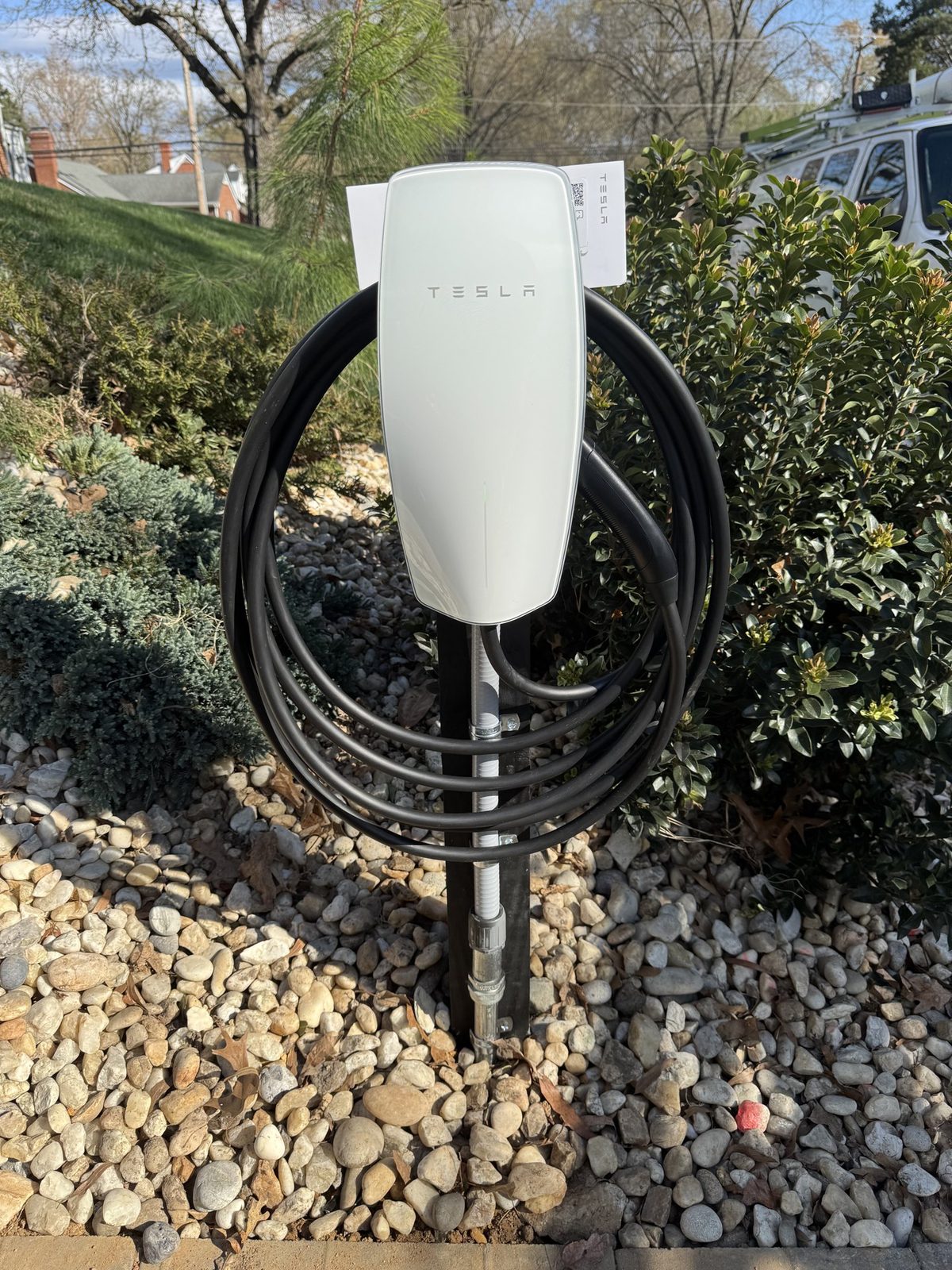 Tesla Wall Connector home EV charger installed by GreenKey