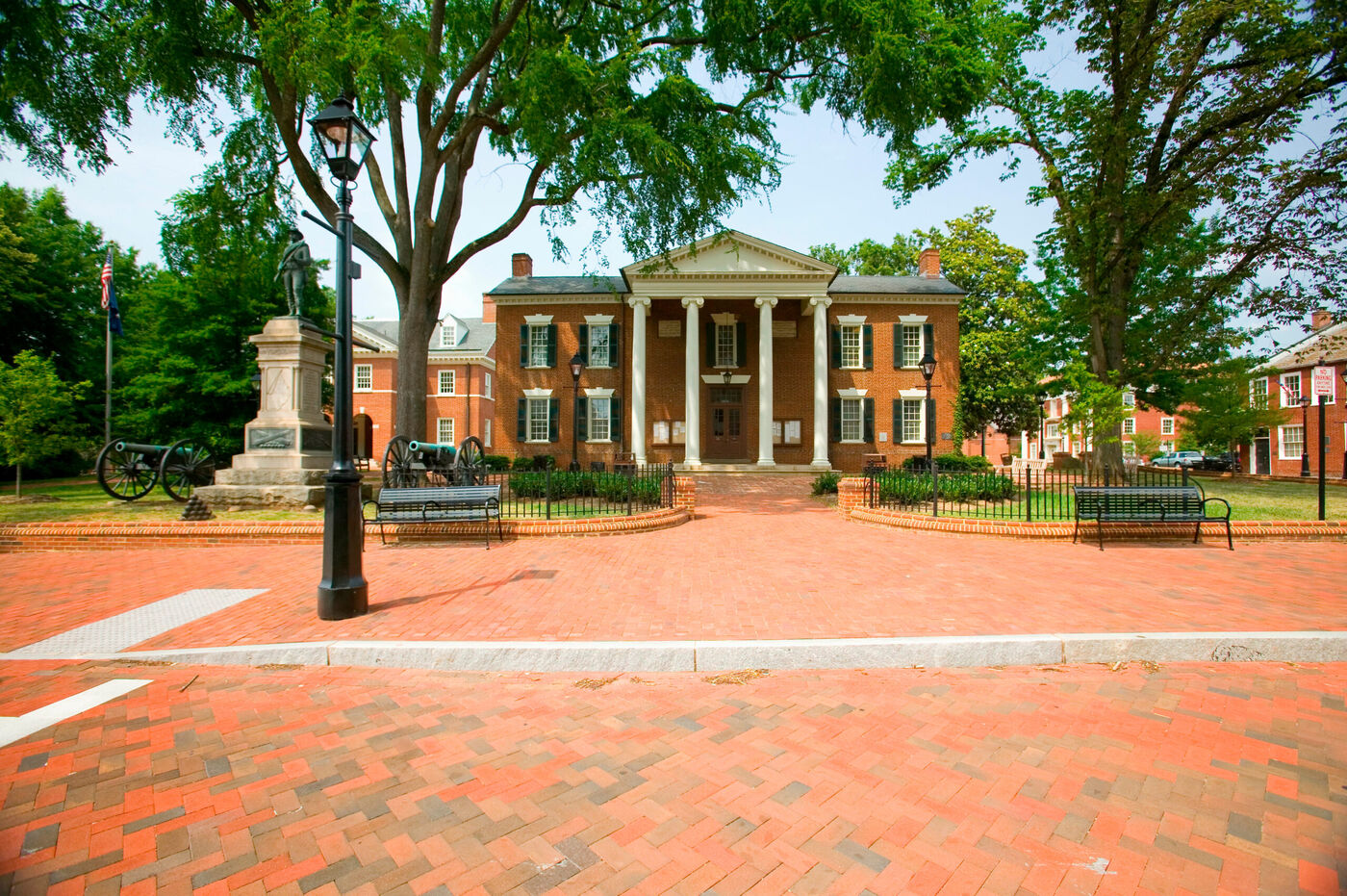 Historic courthouse square in downtown Charlottesville, VA